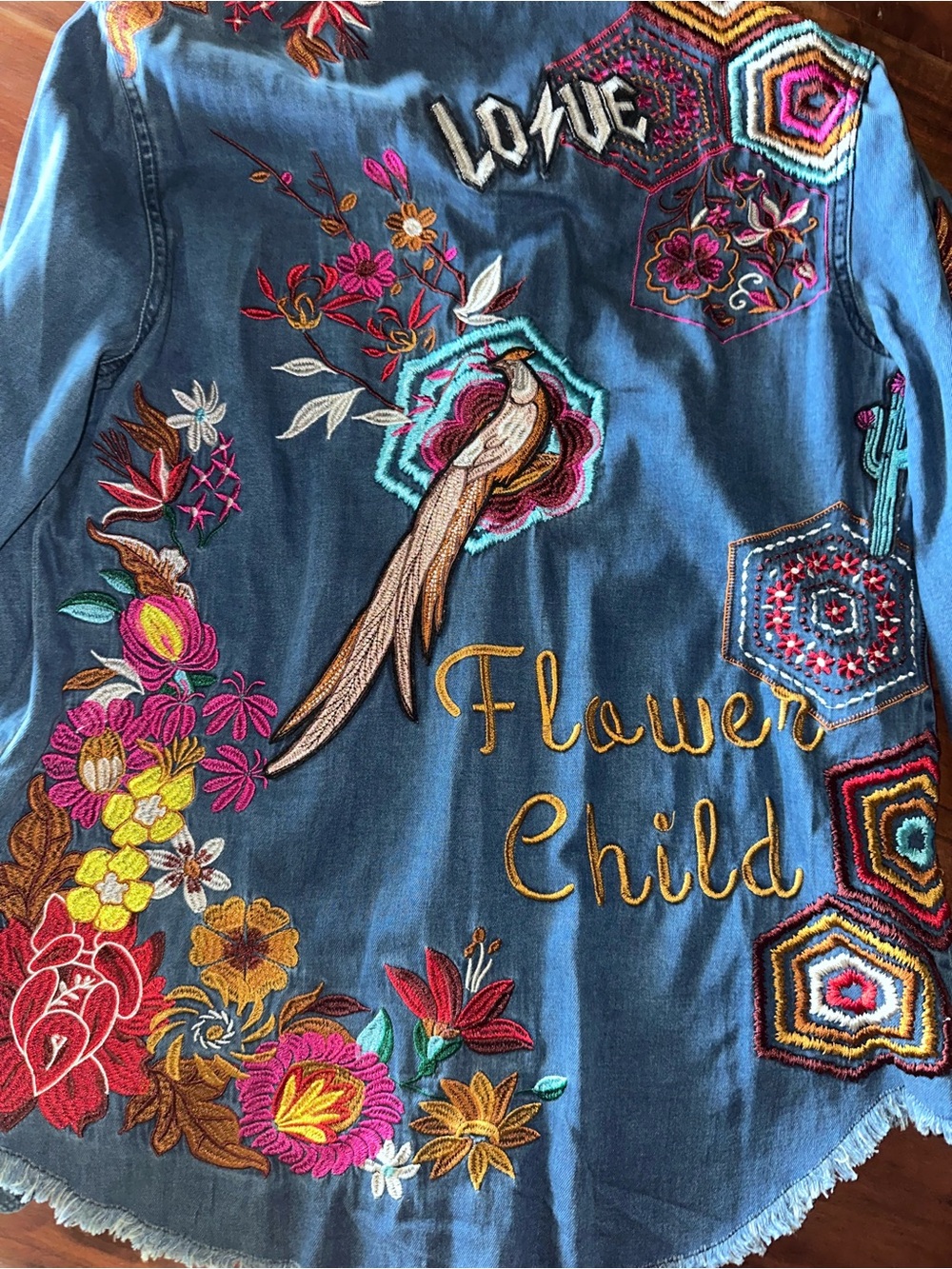 Spell Blue Denim Shirt Jacket Flower child - Picture 10 of 16